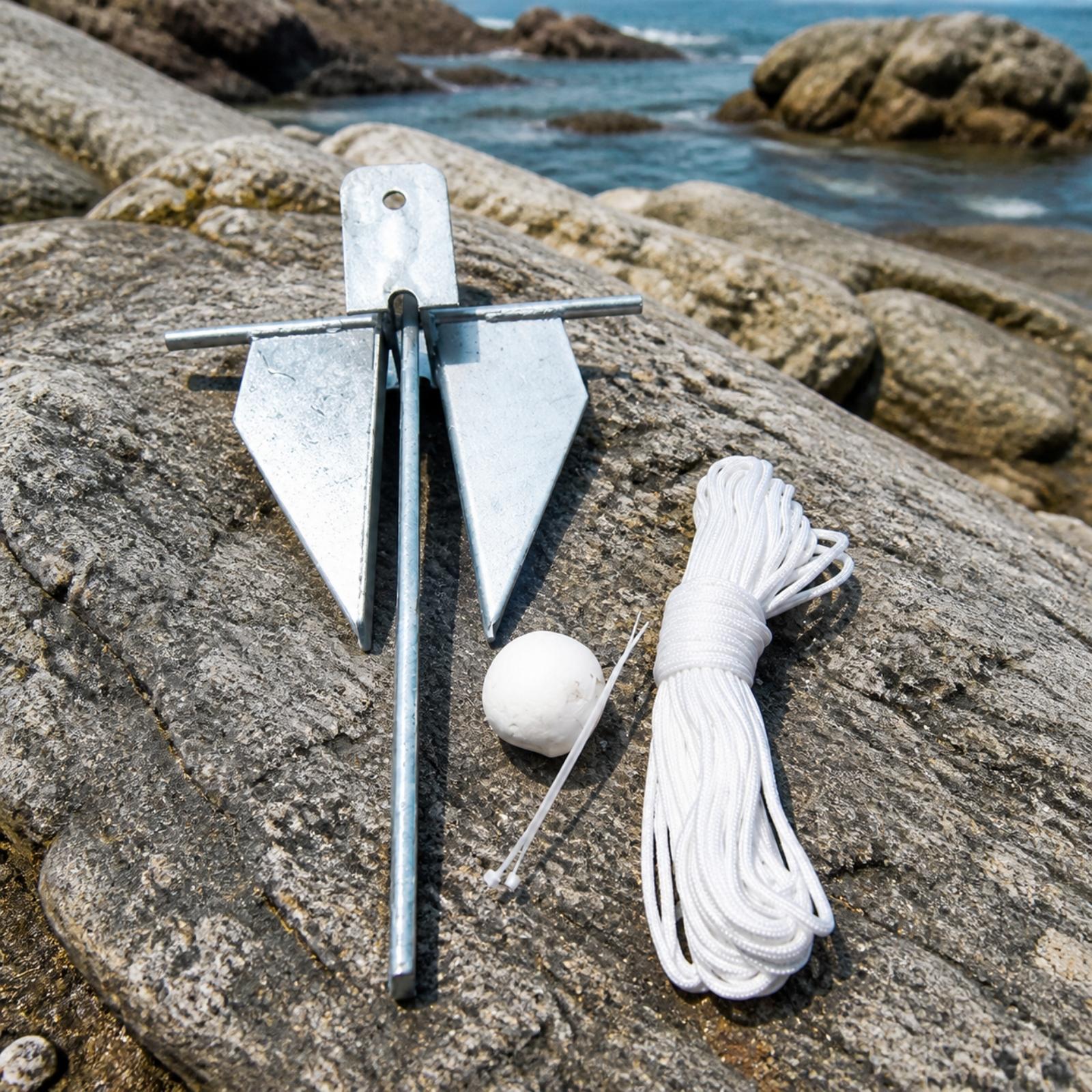 Boat Anchor Kit Galvanized - Rust Resistant Galvanized Boat Anchor Kit