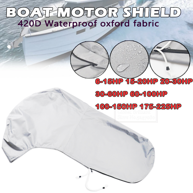 Outboard Motor Cover Waterproof - 420D Boat Full Outboard Engine Cover