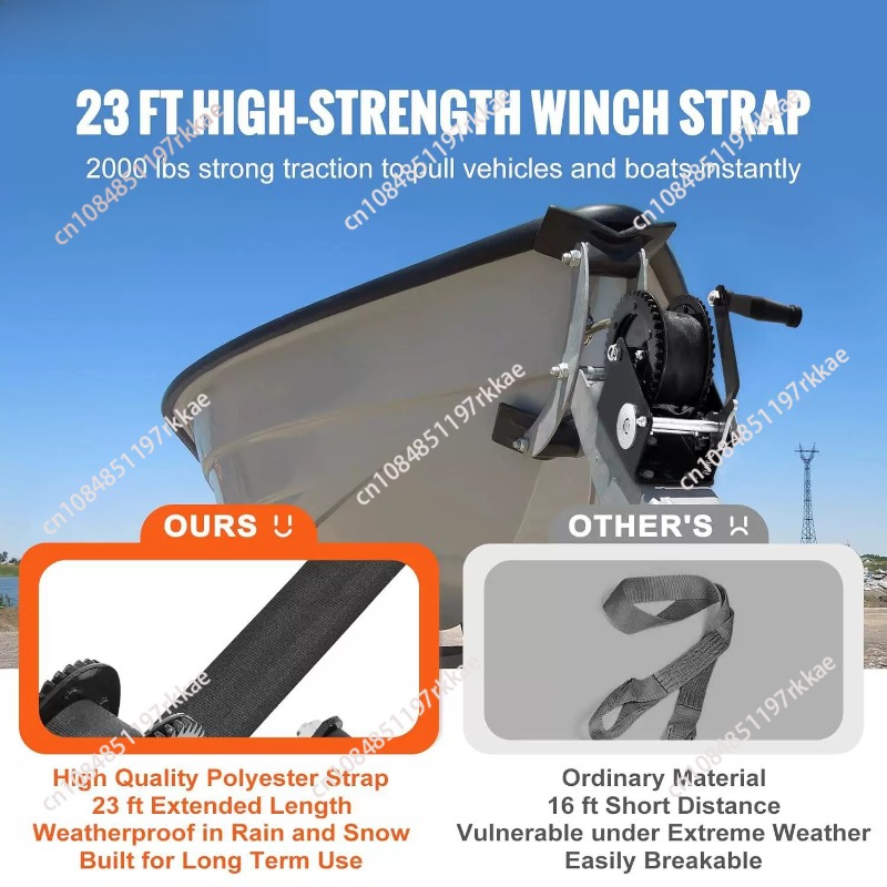 Hand Winch 2500 lbs Pulling Ca - Boat Trailer Winch Strap recension och pris