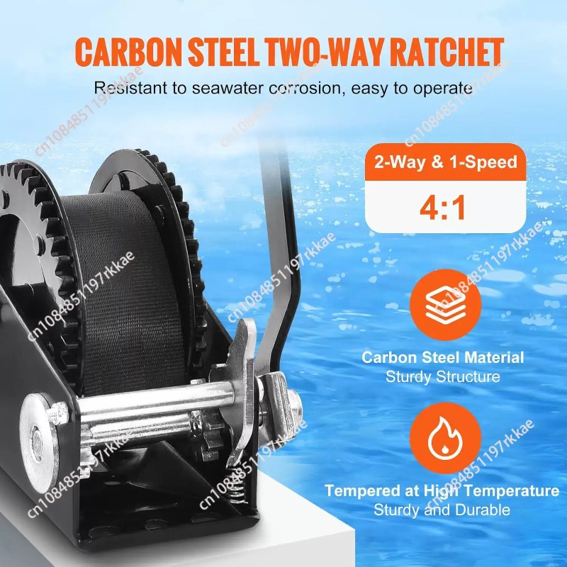 Hand Winch 2500 lbs Pulling Ca - Boat Trailer Winch Strap recension och pris