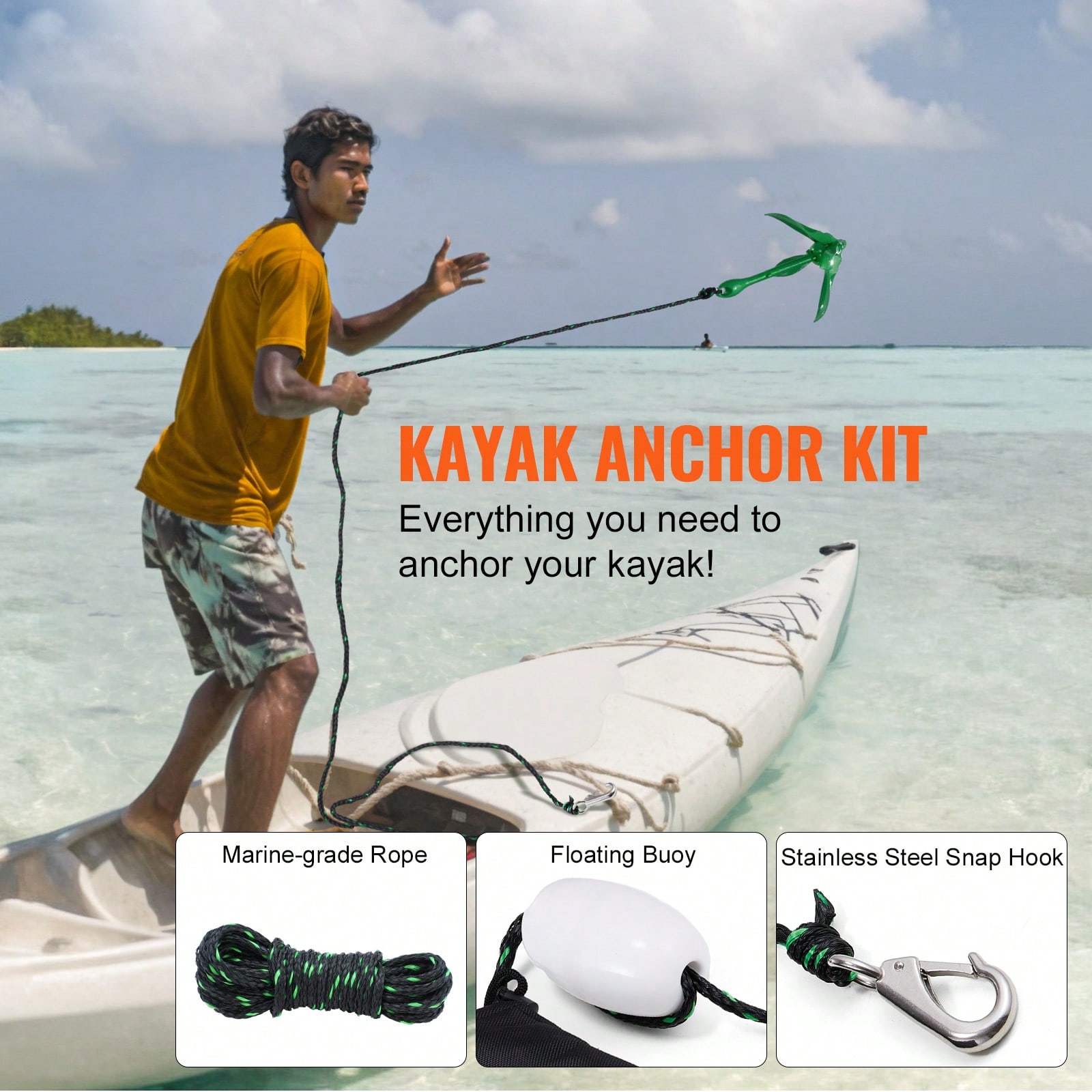 Anchor Kit Hook Pole 3.5 Lb An - Boat Anchor Kit Galvanized recension och pris