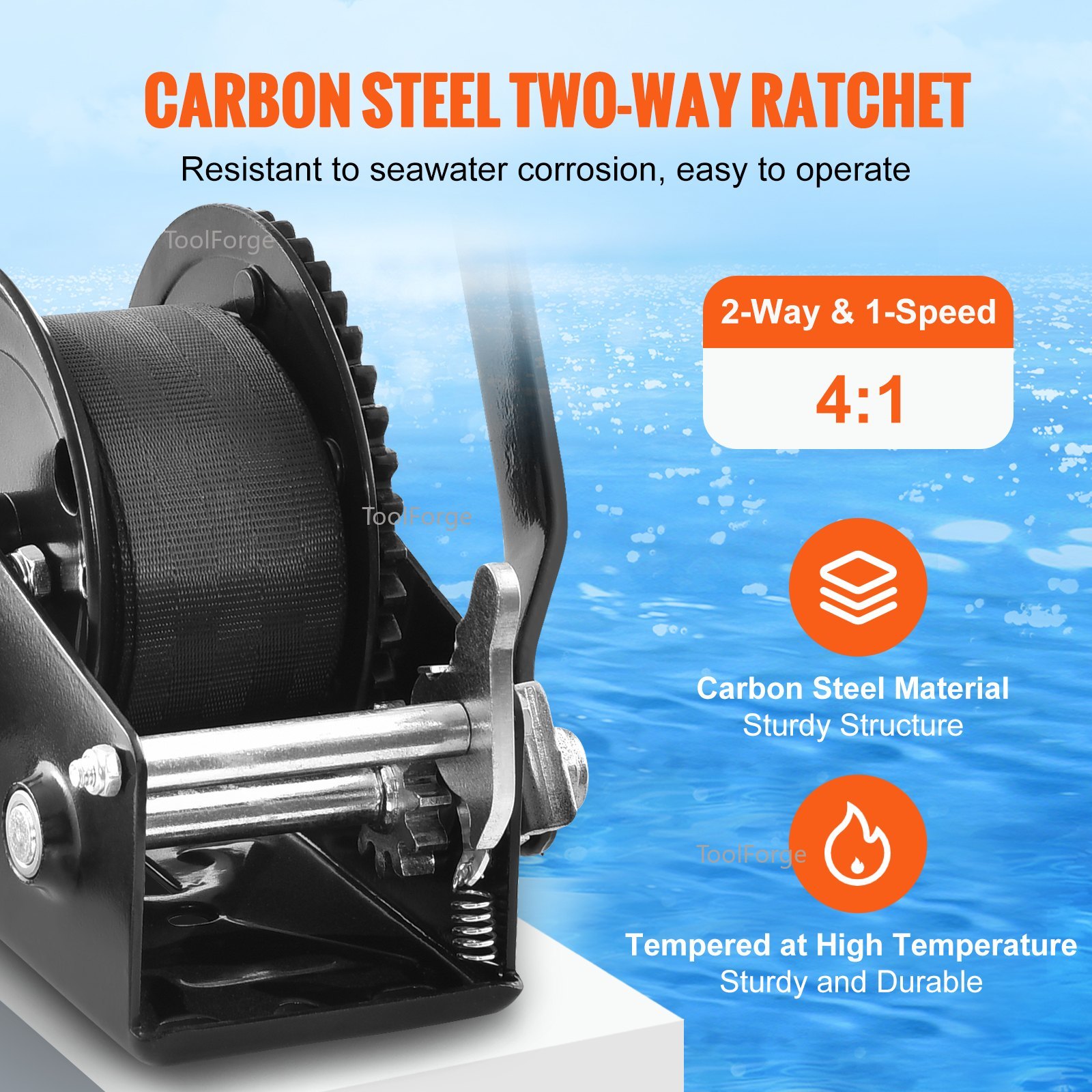 Hand Winch 2500 lbs Pulling Ca - Boat Trailer Winch Strap recension och pris