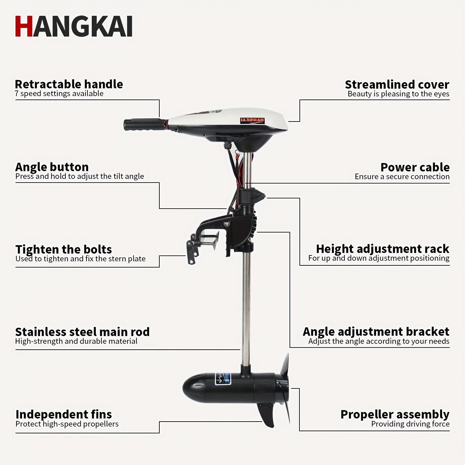 KOETSU HANGKAI 55/65 LBS Thrus - Electric Outboard Motor 3Hp recension och pris