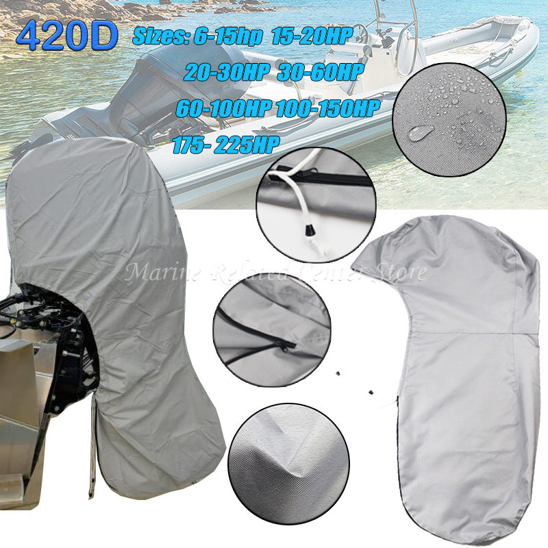 420D Grey 6-225HP Boat Full Ou - Outboard Motor Cover Waterproof recension och pris