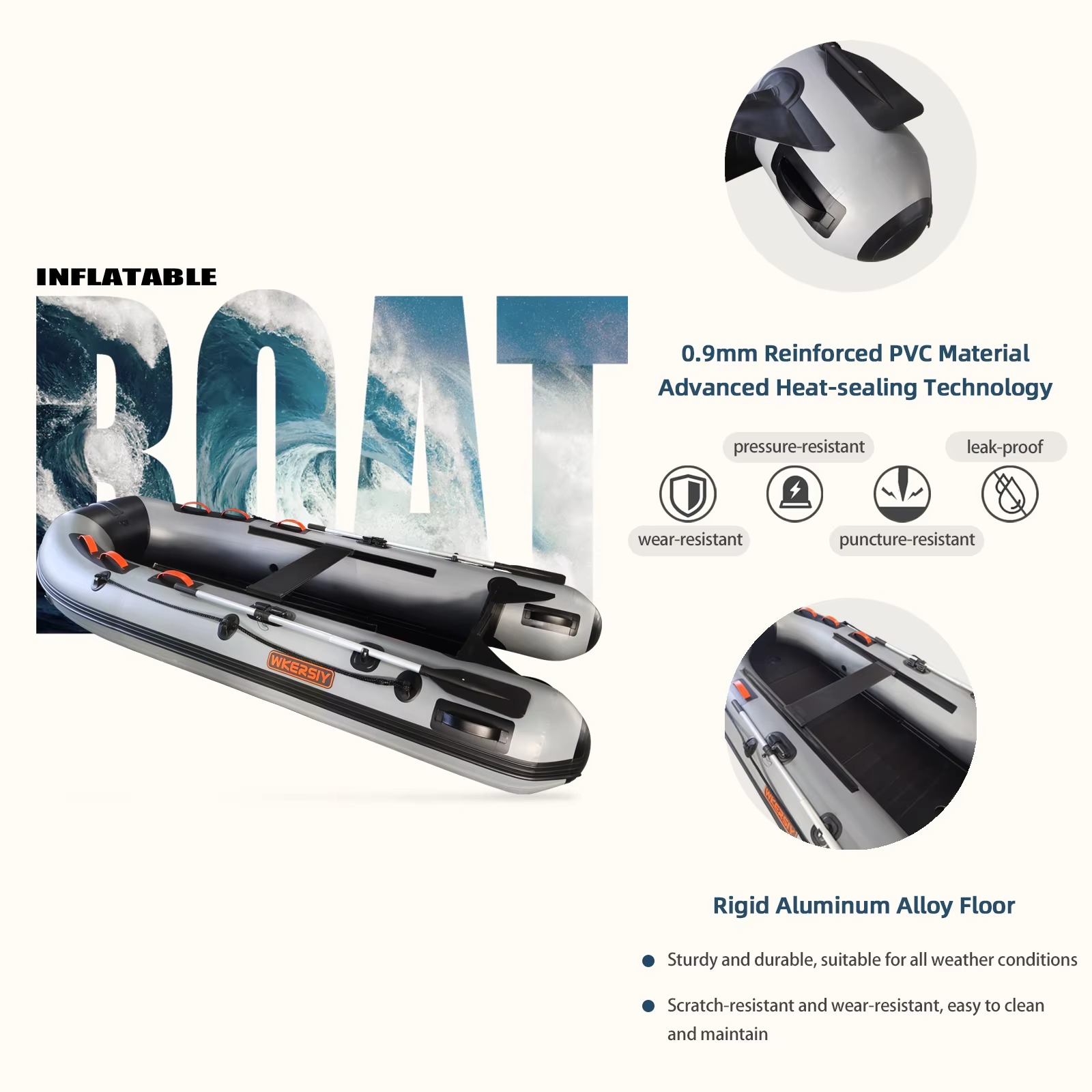 Sports 3.3m Aluminum Alloy PVC - Inflatable Boat 3.3M Pvc recension och pris